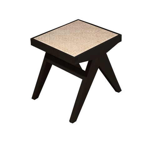 Oakley stool with woven rattan details.