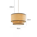 Raffia neutral lamp shade with dimensions