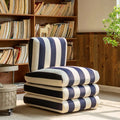 Blue striped chair in reading room