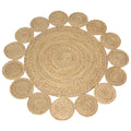 Flower-shaped round jute rug