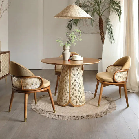 River rattan dining table and chairs