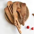 Wooden spatulas in basket