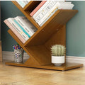 Close up of wooden bookcase with decorative ornaments