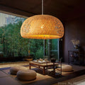 Woven bamboo chandelier