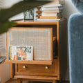 Wooden bedside table with drawer