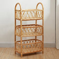 Rattan storage shelves