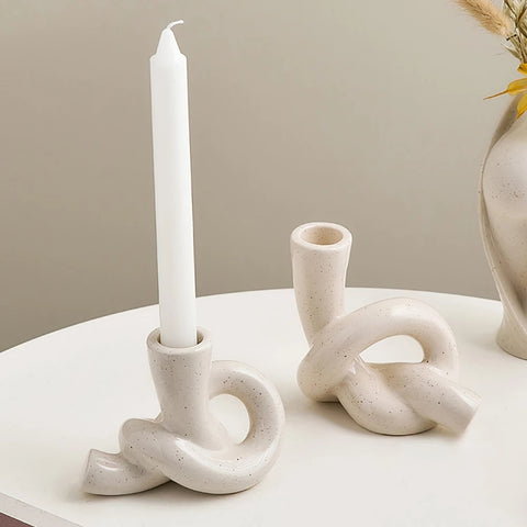 Candlestick holders with candle