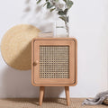 Wood and rattan cabinet