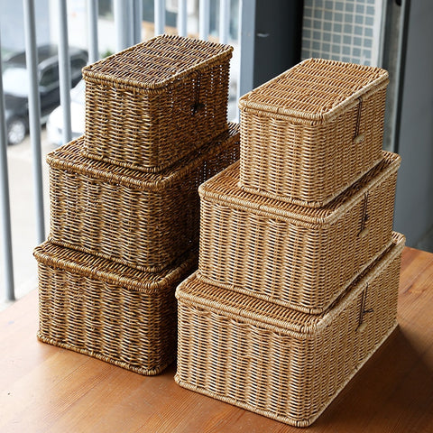 Woven basket storage boxes